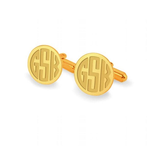 Gold Monogrammed Cufflinks Zana Design
