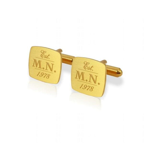Birthday gold Cufflinks Engraved gift for Men zanadesign