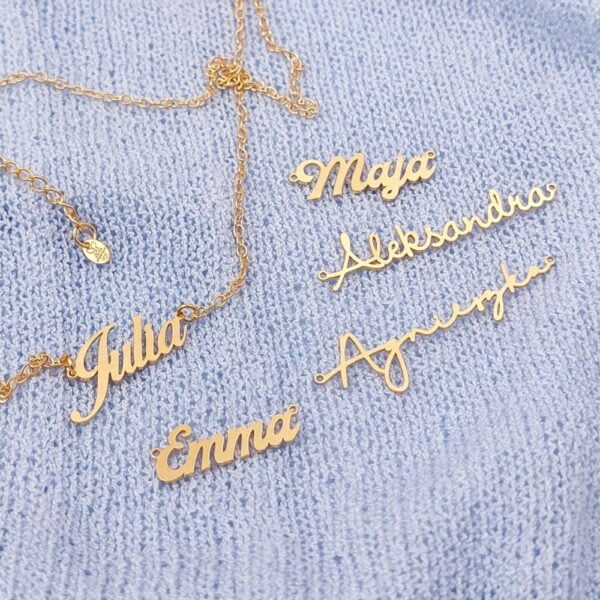 Name Necklace Gold Zana Design