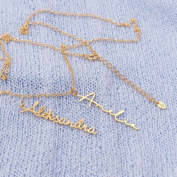Custom Name Necklace Gold Zana Design