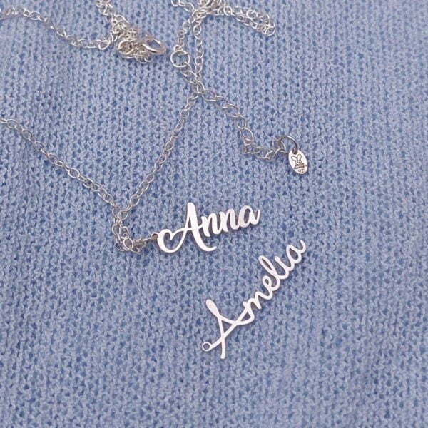 Sterling Silver custom Name Necklace Zana Design